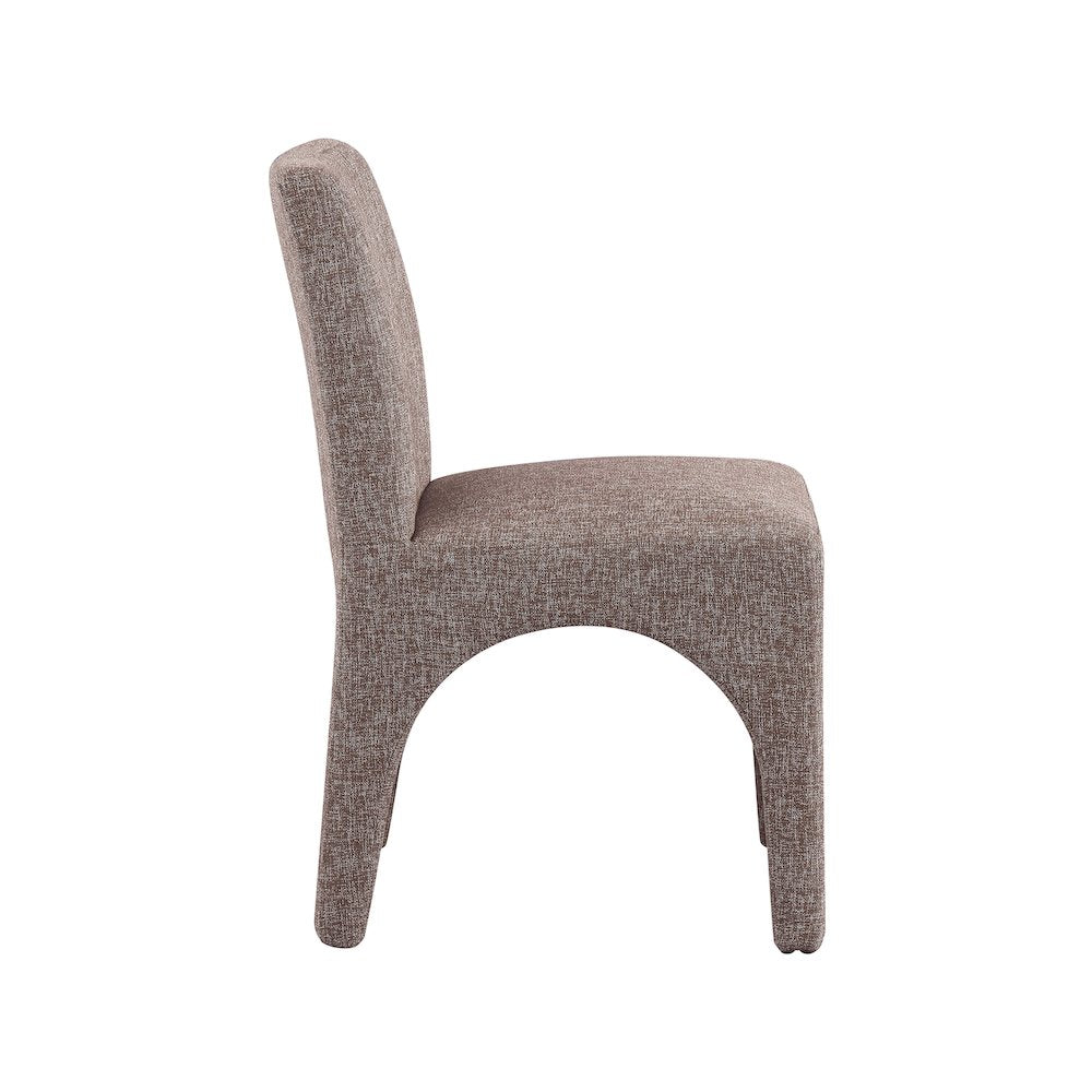 Gramercy Brown Linen Textured Fabric Dining Chair, Set of 2