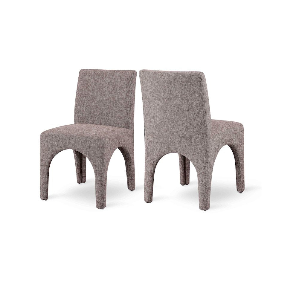 Gramercy Brown Linen Textured Fabric Dining Chair, Set of 2