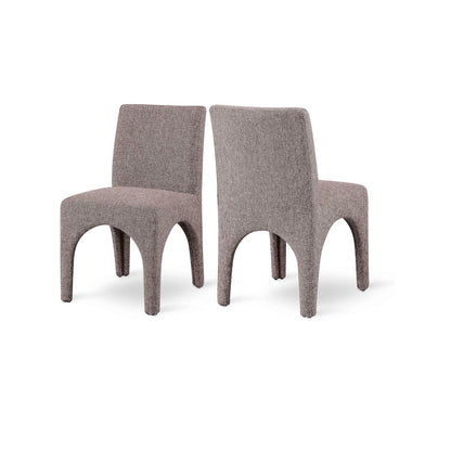 Gramercy Brown Linen Textured Fabric Dining Chair, Set of 2