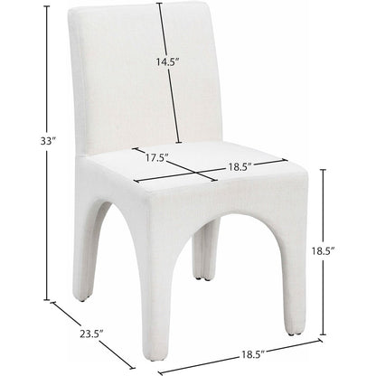 Gramercy Cream Linen Textured Fabric Dining Chair, Set of 2