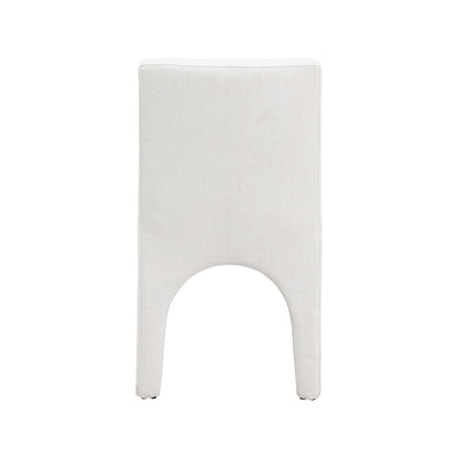 Gramercy Cream Linen Textured Fabric Dining Chair, Set of 2