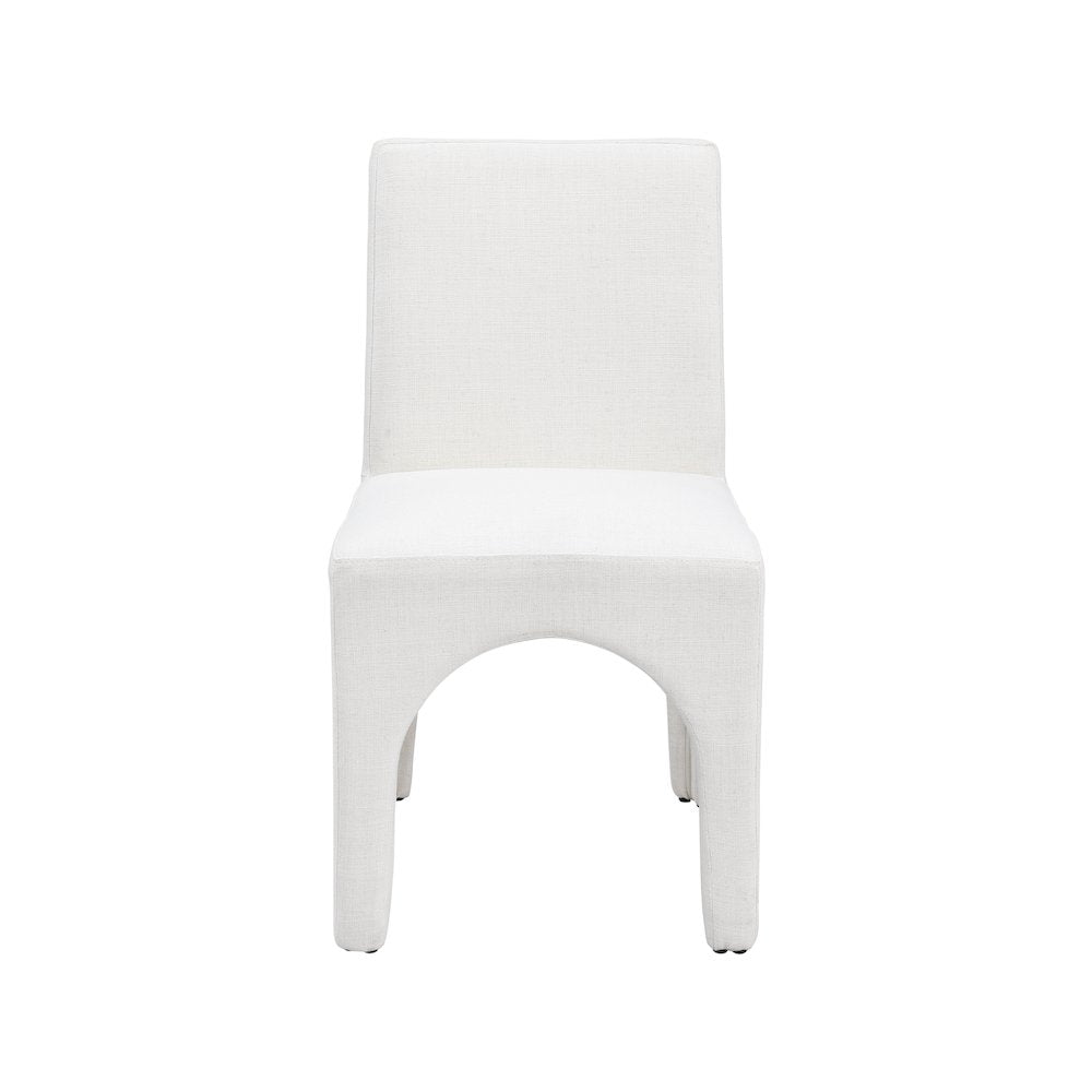 Gramercy Cream Linen Textured Fabric Dining Chair, Set of 2
