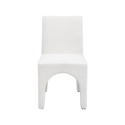 Gramercy Cream Linen Textured Fabric Dining Chair, Set of 2