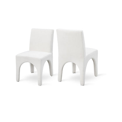 Gramercy Cream Linen Textured Fabric Dining Chair, Set of 2