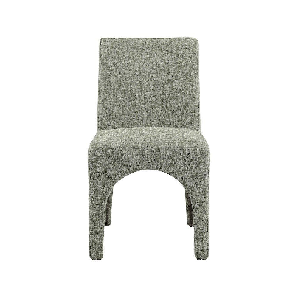 Gramercy Green Linen Textured Fabric Dining Chair, Set of 2