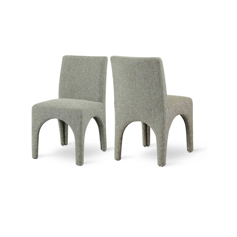 Gramercy Green Linen Textured Fabric Dining Chair, Set of 2