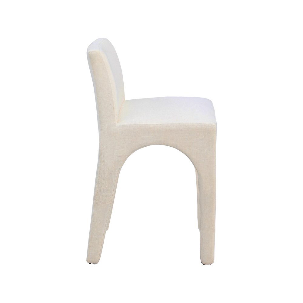 Gramercy Beige Linen Textured Fabric Stool