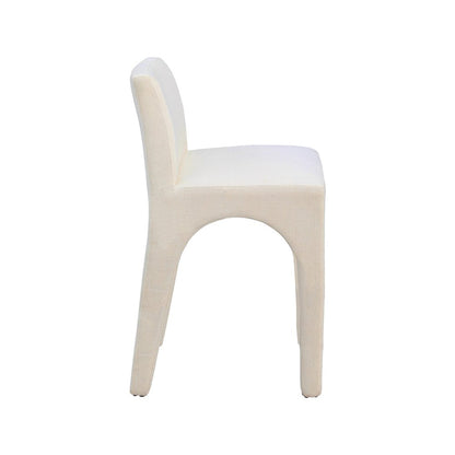 Gramercy Beige Linen Textured Fabric Stool