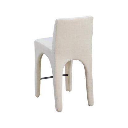 Gramercy Beige Linen Textured Fabric Stool