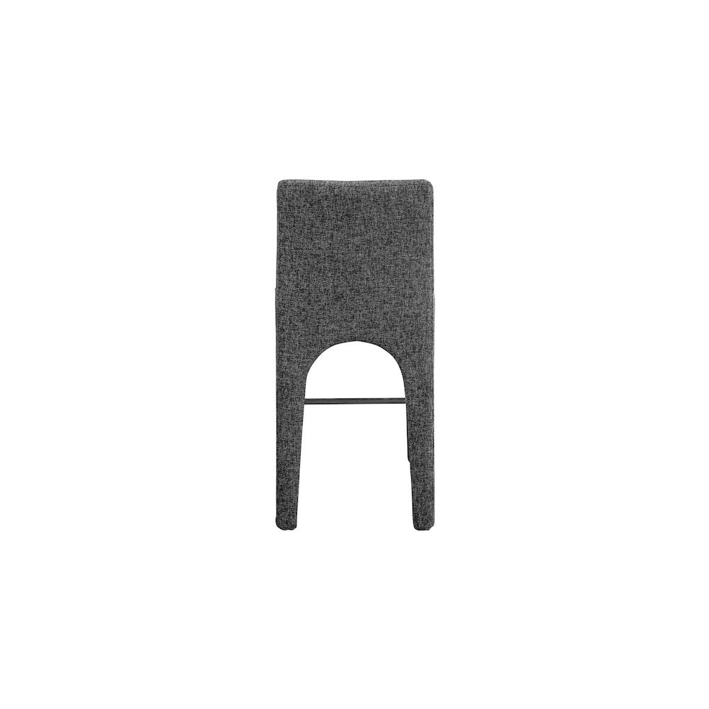Gramercy Black Linen Textured Fabric Stool