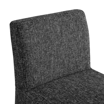 Gramercy Black Linen Textured Fabric Stool