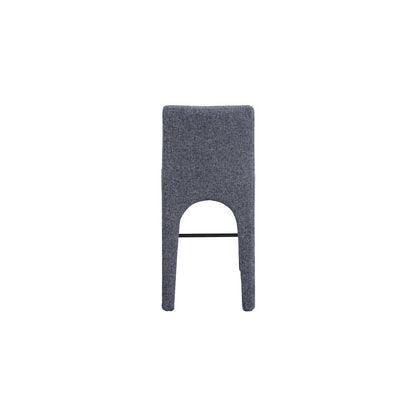 Gramercy Blue Linen Textured Fabric Stool