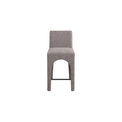 Gramercy Brown Linen Textured Fabric Stool