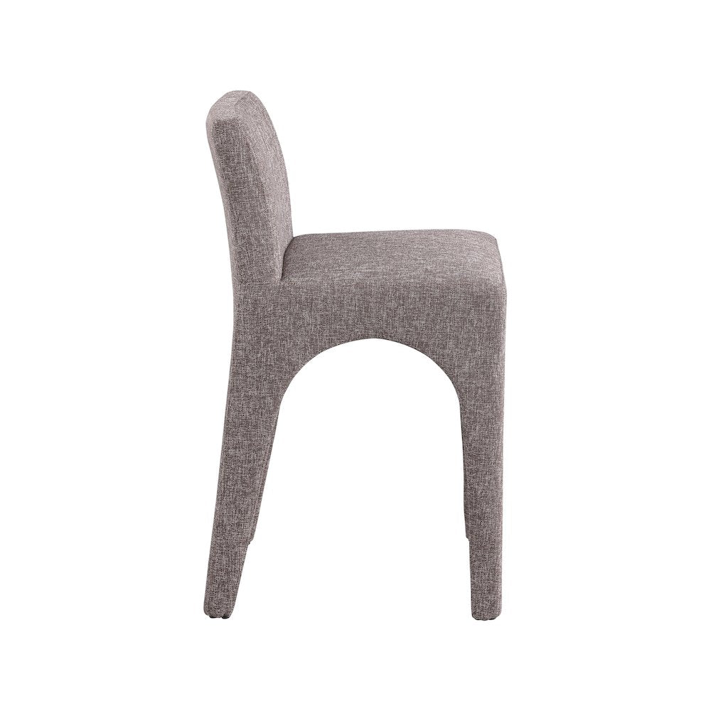 Gramercy Brown Linen Textured Fabric Stool