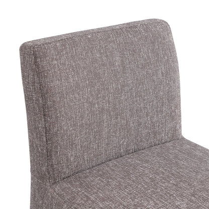 Gramercy Brown Linen Textured Fabric Stool