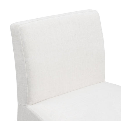 Gramercy Cream Linen Textured Fabric Stool