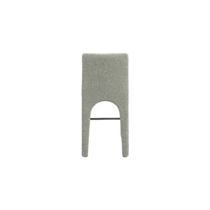 Gramercy Green Linen Textured Fabric Stool