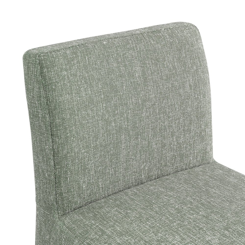 Gramercy Green Linen Textured Fabric Stool