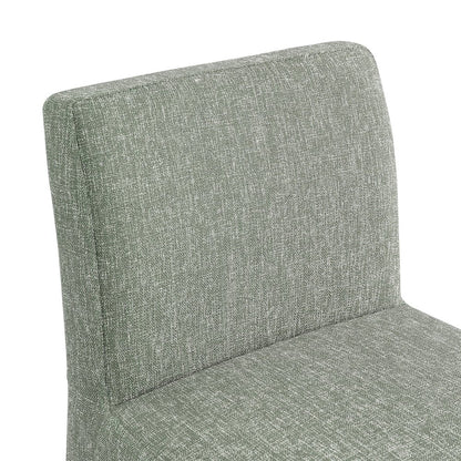 Gramercy Green Linen Textured Fabric Stool