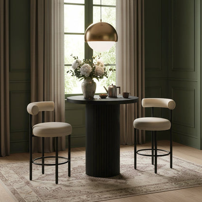 Belinda Black Oak Veneer And Solid Wood Bar Height Table