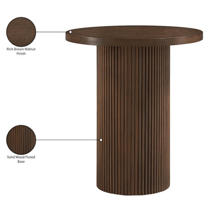 Belinda Brown Oak Veneer And Solid Wood Bar Height Table