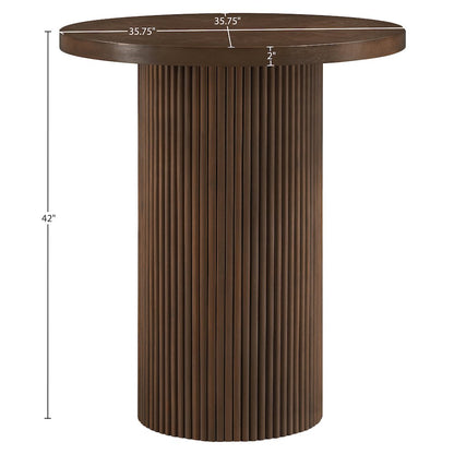 Belinda Brown Oak Veneer And Solid Wood Bar Height Table