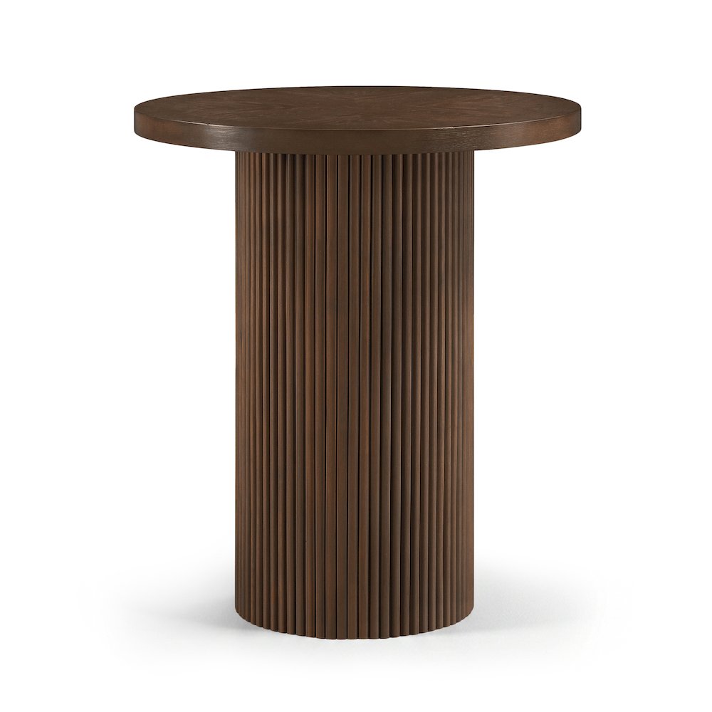 Belinda Brown Oak Veneer And Solid Wood Bar Height Table