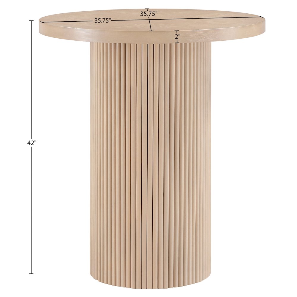 Belinda Natural Oak Veneer And Solid Wood Bar Height Table