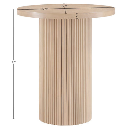 Belinda Natural Oak Veneer And Solid Wood Bar Height Table