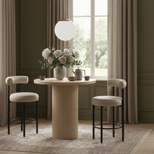 Belinda Natural Oak Veneer And Solid Wood Bar Height Table