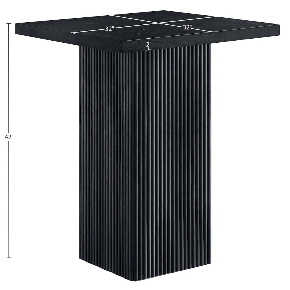 Belinda Black Oak Veneer And Solid Wood Bar Height Table