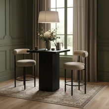 Belinda Black Oak Veneer And Solid Wood Bar Height Table