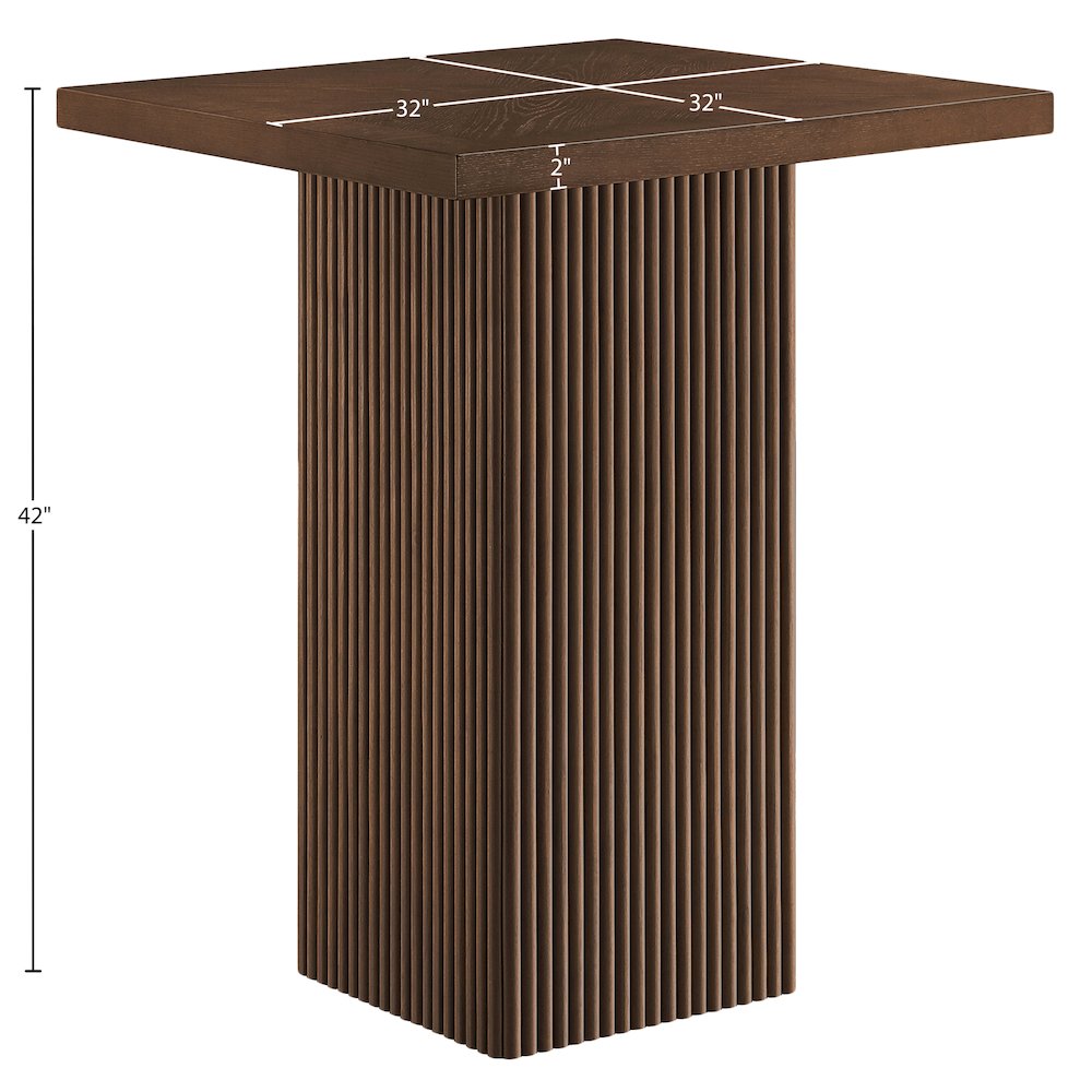 Belinda Brown Oak Veneer And Solid Wood Bar Height Table