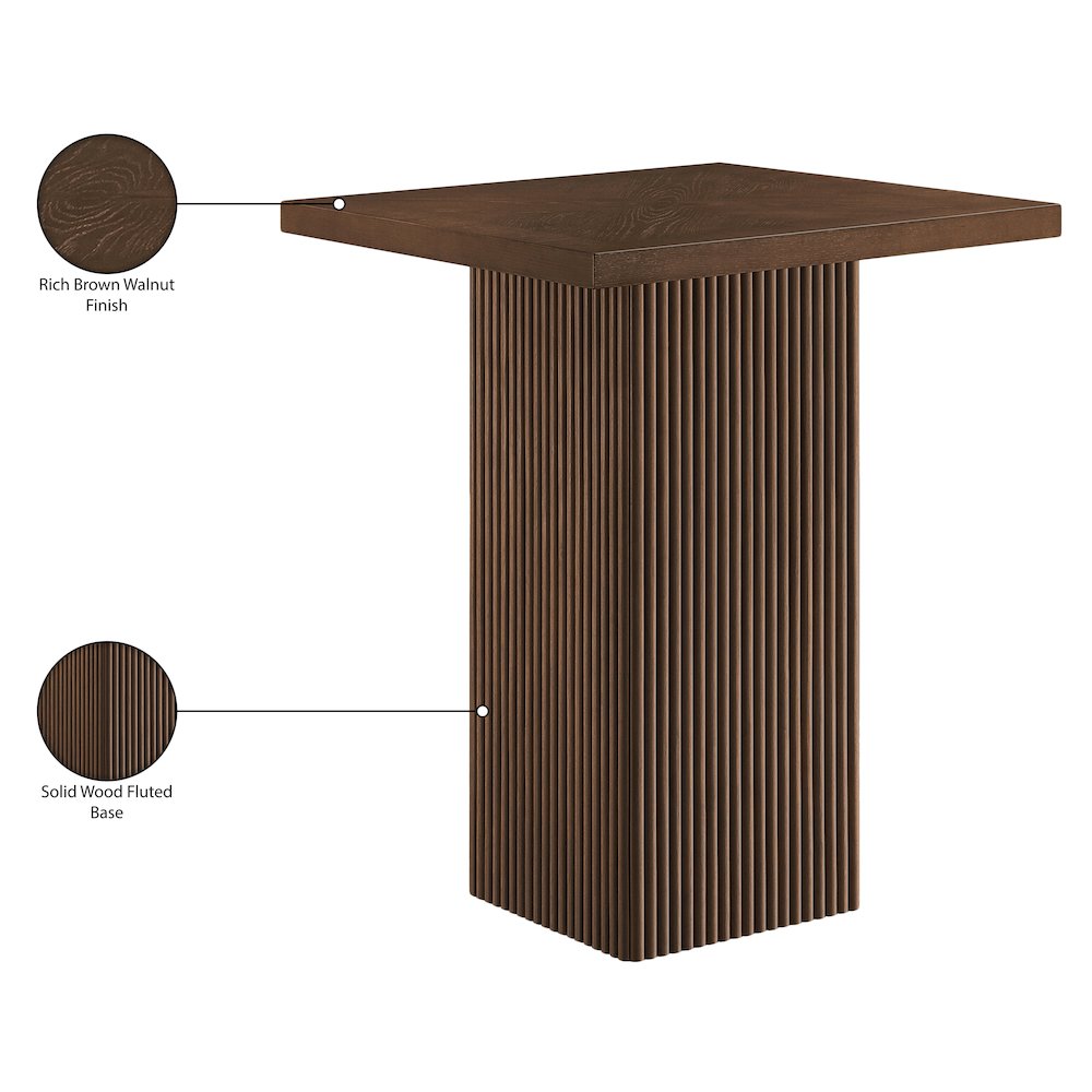 Belinda Brown Oak Veneer And Solid Wood Bar Height Table