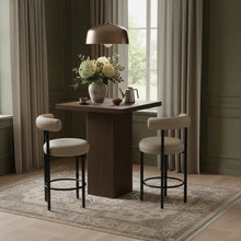 Belinda Brown Oak Veneer And Solid Wood Bar Height Table