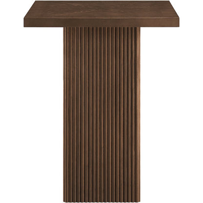 Belinda Brown Oak Veneer And Solid Wood Bar Height Table