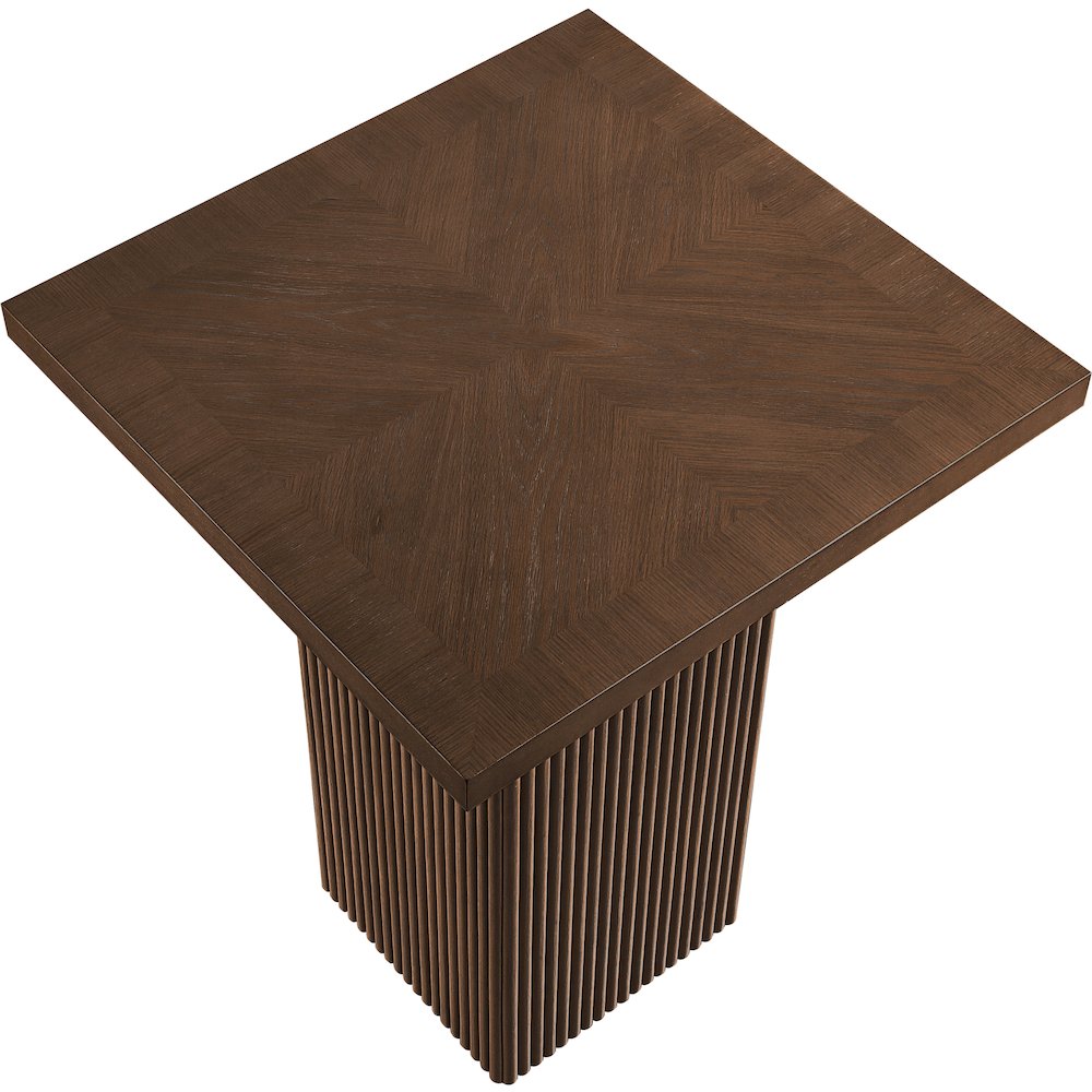 Belinda Brown Oak Veneer And Solid Wood Bar Height Table