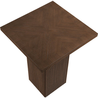 Belinda Brown Oak Veneer And Solid Wood Bar Height Table
