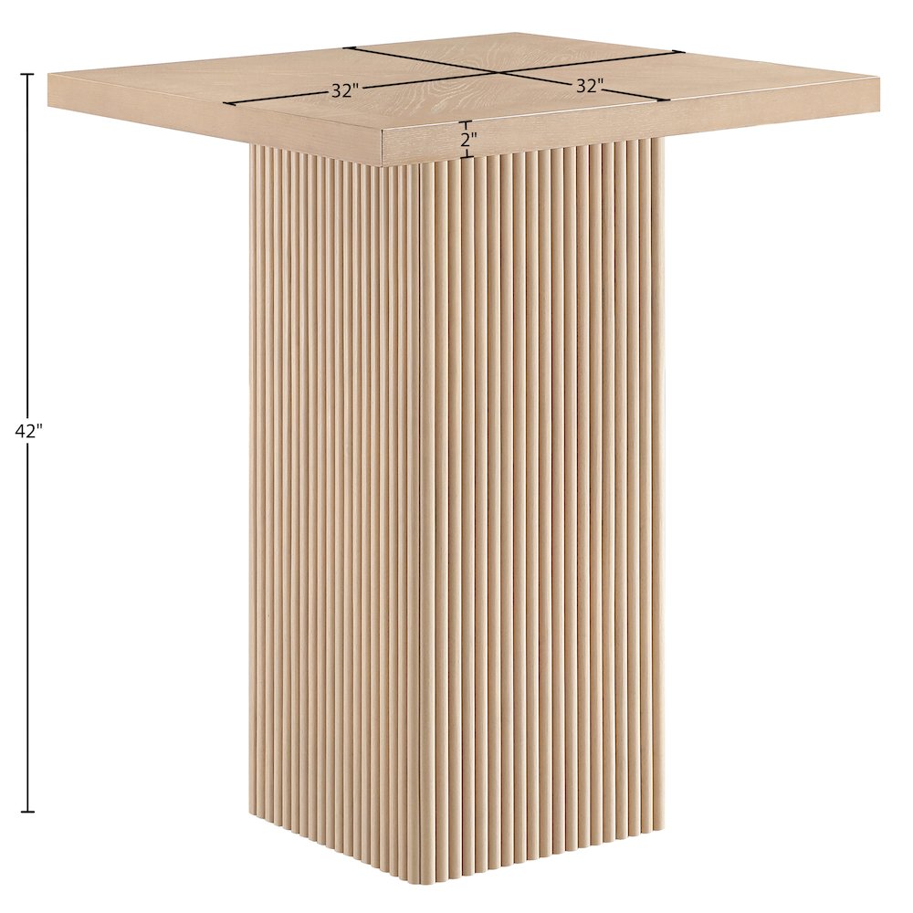 Belinda Natural Oak Veneer And Solid Wood Bar Height Table