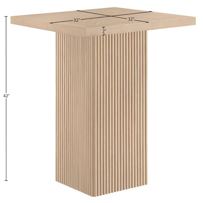 Belinda Natural Oak Veneer And Solid Wood Bar Height Table