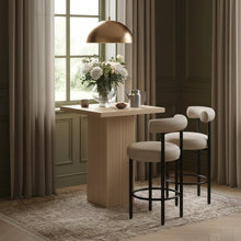 Belinda Natural Oak Veneer And Solid Wood Bar Height Table