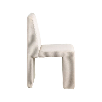 Benson Beige Microsuede Corduroy Fabric Dining Chair, Set of 2
