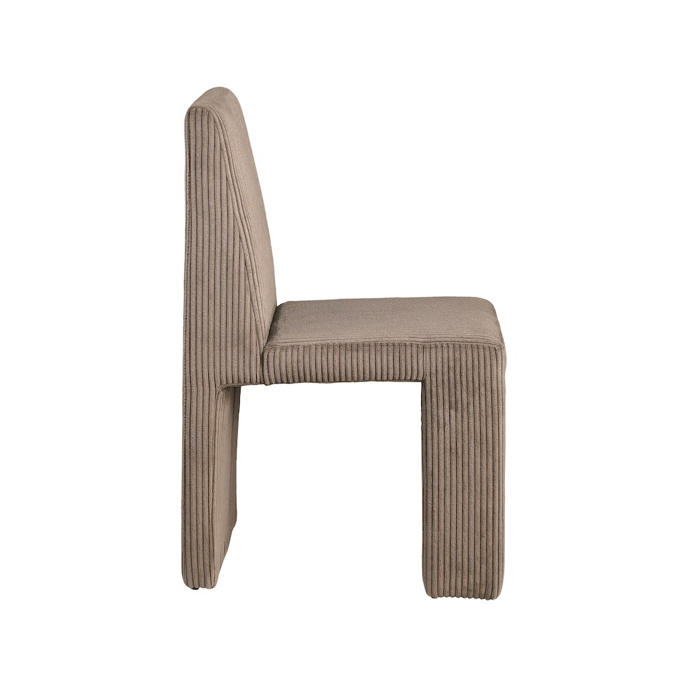 Benson Brown Microsuede Corduroy Fabric Dining Chair, Set of 2