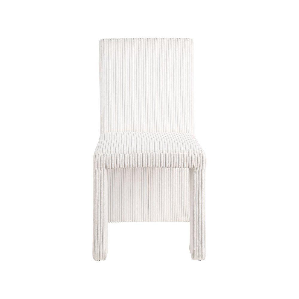 Benson Cream Microsuede Corduroy Fabric Dining Chair, Set of 2