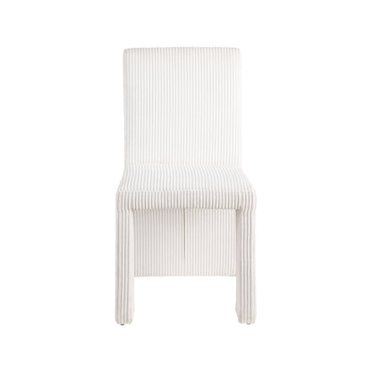 Benson Cream Microsuede Corduroy Fabric Dining Chair, Set of 2