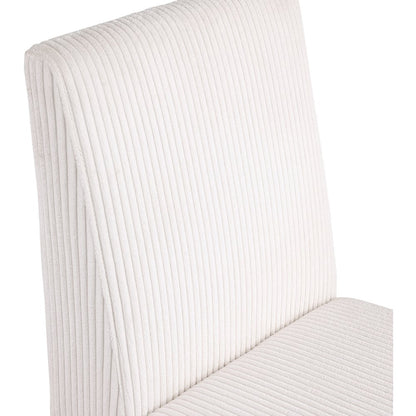 Benson Cream Microsuede Corduroy Fabric Dining Chair, Set of 2