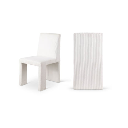 Benson Cream Microsuede Corduroy Fabric Dining Chair, Set of 2