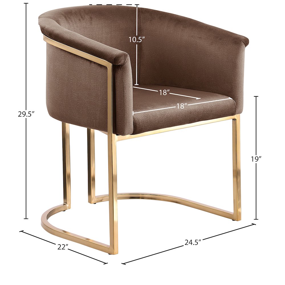Tierra Brown Velvet Dining Chair