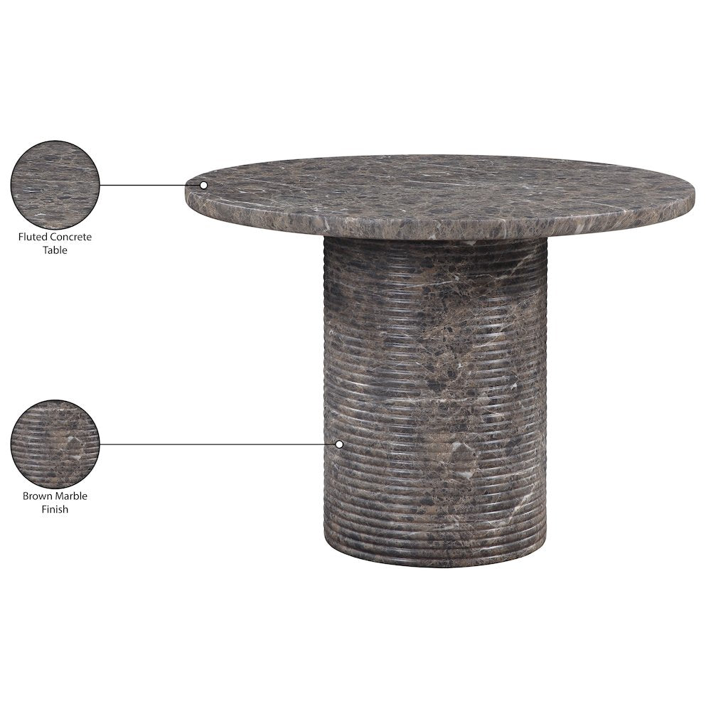 Rapallo 43" Brown Concrete Indoor/Outdoor Dining Table