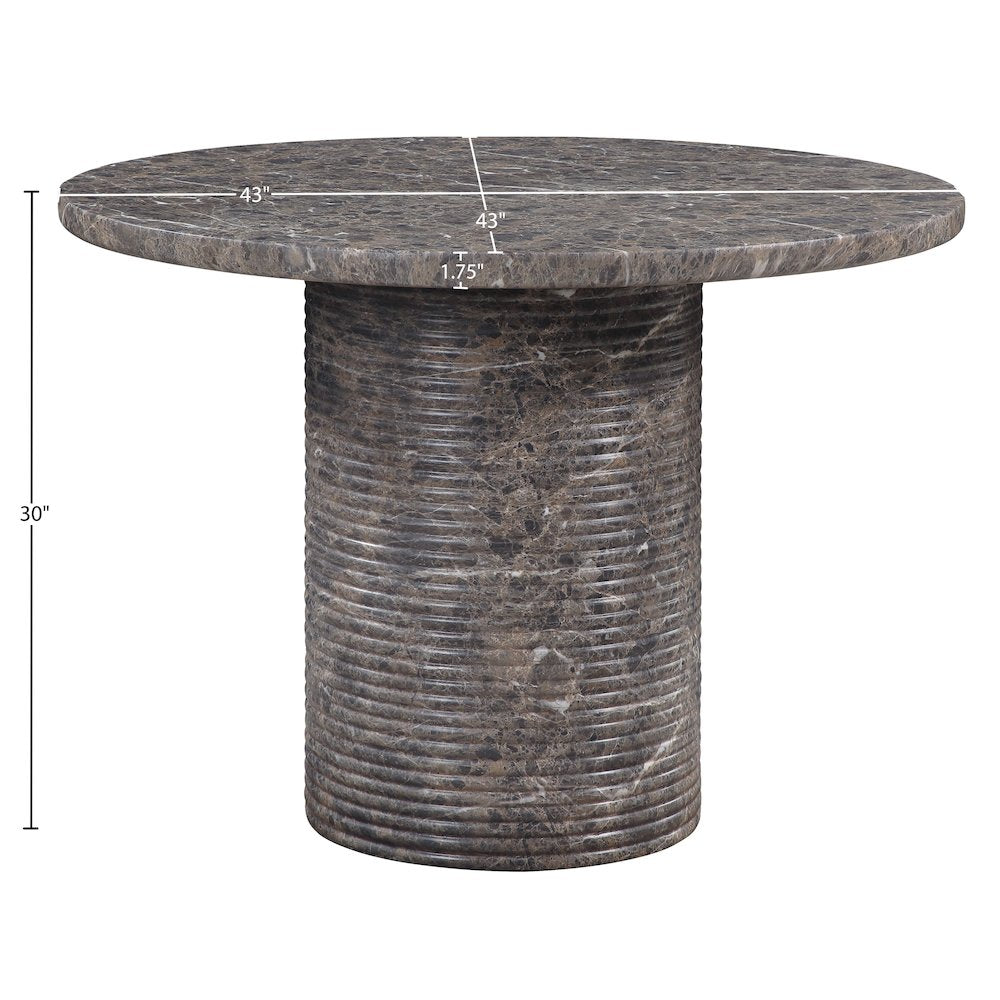 Rapallo 43" Brown Concrete Indoor/Outdoor Dining Table